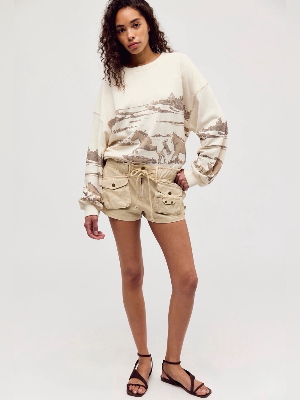FREE PEOPLE Running Horses oversized sweatshirt